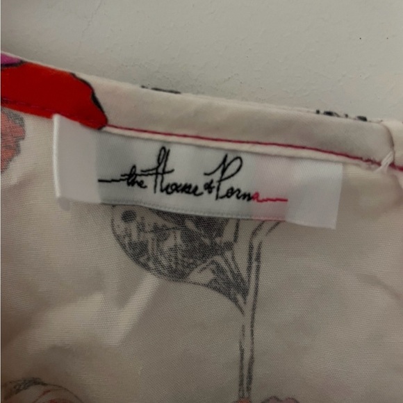 House of Perna Dress Size in Photos Tropical Bloom Print Tiered Design Hi Low - Picture 3 of 7